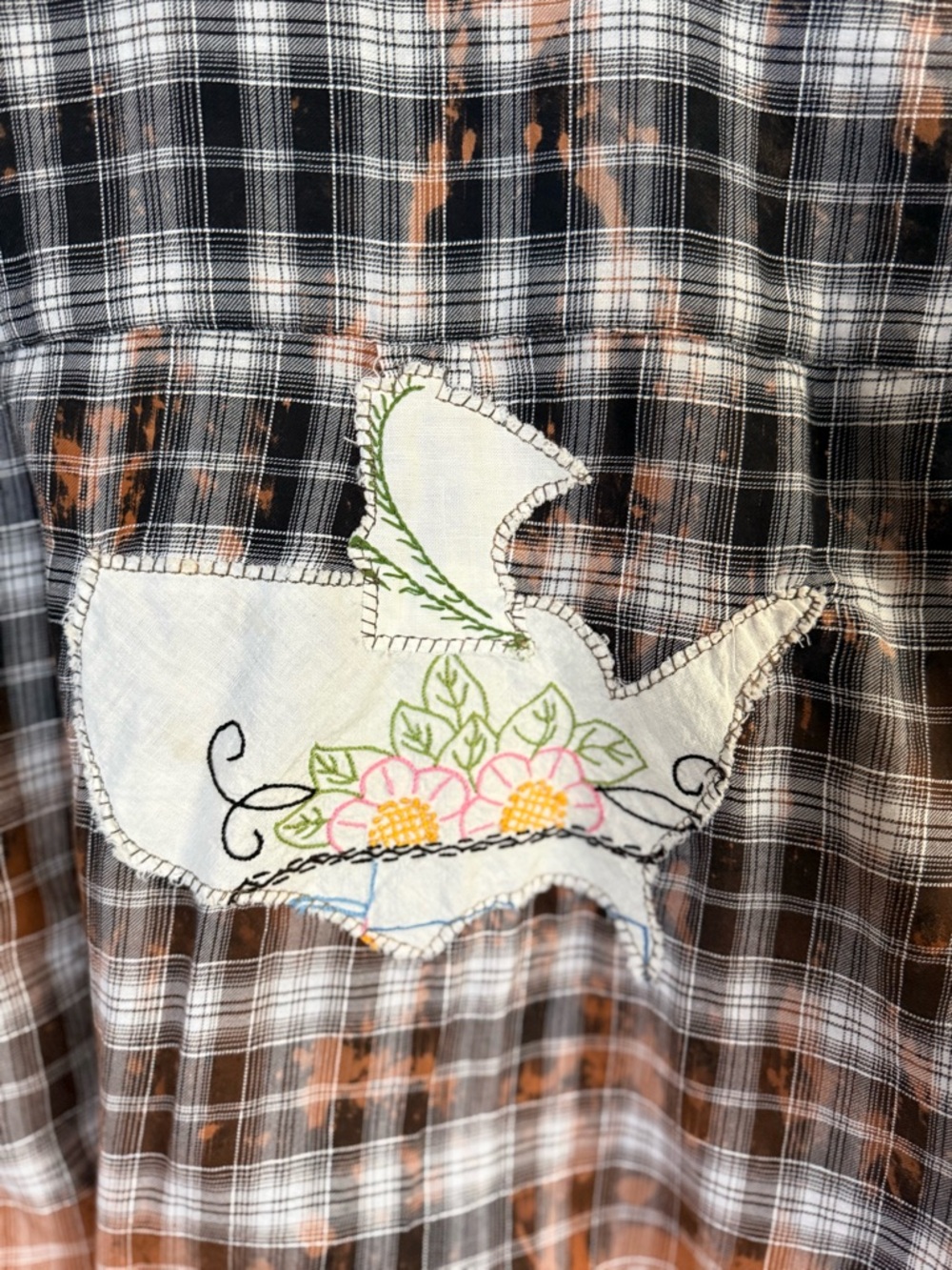 LaDeeDa Design Upcycled Plaid Flannel Shirt XS Hand Reworked One of a Kind - Picture 7 of 7